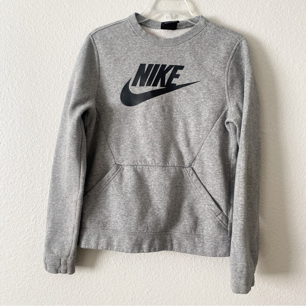 Nike Club Fleece Crew Sweatshirt Gray Size XL - Picture 1 of 12